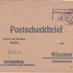 FZ - Scheidegg 29.6.47 Ra1 Gebühr bezahlt Postscheckbrief n. München
