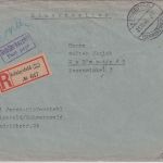FZ - Königsfeld (Baden) 21.10.46 Ra2 Gebühr bezahlt/Port paye Einschreibebrief