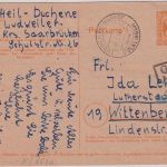 Saar - Ludweiler-Warndt ü Völklingen 4.2.46 Ra2 Gebühr bezahlt Formularaufbrauch