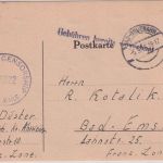 FZ - Bad Neuenahr 5.3.46 L1 "Gebühren bereits verrechnet" Karte n Bad Ems Zensur