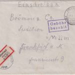 Saar - Köllerbach ü. Völklingen 24.3.47 Ra2 Gebühr bezahlt R-Brief - Zensur !