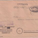 All.Bes. - Mannheim-Rheinau 9.12.45 ovaler Stpl. Gebühr bezahlt Brief