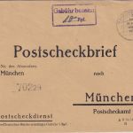 FZ - Oberreitnau 24.8.47 Ra2 Gebühr bezahlt Postscheckbrief n. München