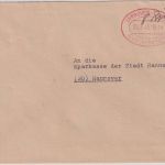 All.Bes. - Hannover-Linden 28.8.45 ovaler Gebühr bezahlt Stpl. Ortsbrief