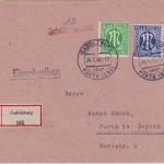 AM-Post - Cadolzburg ü. Fürth 24.1.46 Teilbarfrankatur Einschreibebrief n. Fürth