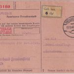FZ - Freudenstadt 15.11.45 6 Pfg. Gebührenzettel Girokarte n. Igelsberg