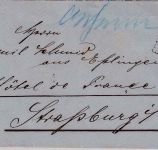 DR - Bahnpost L3 Frankfurt a/M Basel Brief Aufgabe Achern n. Straßburg 1880