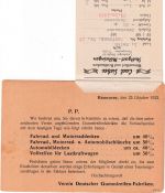 DR-Infla - Hannover 23.10.22 100 Pfg. Postfreistempel Drucksachenkarte n. Brieg