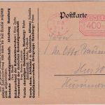 DR-Infla - Hamburg 2.10.23 400.000 M. Postfreistempel Ortsdrucksachenkarte