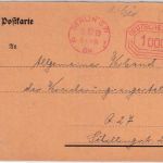 DR-Infla - Berlin SW68 18.10.23 1.000.000 M Postfreistempel Ortsdrucksachenkarte