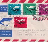 BRD - Lufthansa Eröffnungsflug Hamburg - New York Lupo-Brief m. LH-Satz