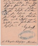 Schweiz - 5 Rp. Ganzsache+5 Rp. sitz. Helvetia St. Gallen - München 1873
