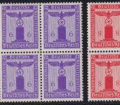 DR - Partei-Dienstmarken Ausgabe 1942/44 Satz in postfr. Viererblöcken