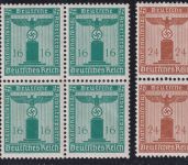 DR - Partei-Dienstmarken Ausgabe 1942/44 Satz in postfr. Viererblöcken