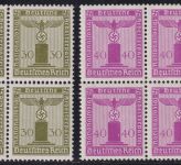 DR - Partei-Dienstmarken Ausgabe 1942/44 Satz in postfr. Viererblöcken