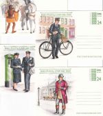Irland - Hist. Postuniformen 24 P. Ganzsachen (4 versch.) ungebraucht