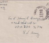 All.Bes. - APO 403 25. MAY 1945 (Raum Erlangen) Feldpostbrief an APO 230