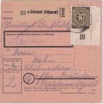 All.Bes. - 3x30 Pfg. Ziffer Paketkarte Höchst - Frankfurt a/M Praunheim 27.11.46