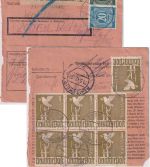 All.Bes. - 7x1 RM Taube u.a. Wertpaketkarte Waidhofen - Remscheid 24.5.47