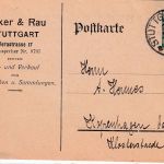 DR - 5 Pfg. Korbdeckel Drucksachenkarte n. DÄNEMARK Stuttgart Nr.8 27.12.23