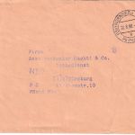 BRD - (13a) Nürnberg PSCHA Postsache 20.8.58 Tagesstpl. Postsache n. Würzburg