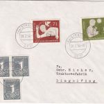 BRD - 7+20 Pfg. Jugend u.a. Brief (13a) Straubing DPST (Devisenpoststelle) 1956
