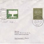 BRD - 10 Pfg. Europa/Wz. ua. Brief (13a) Straubing DPST (Devisenpoststelle) 1959