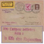DR - Frankfurt a/M 2 Flugplatz 18.12.26 Luftpost-Drucksache n. Düsseldorf