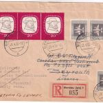 DDR - Werdau 1958 Einschreibebrief i.d. LIBANON (Canadian UNEF Contingent)