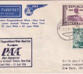 Österreich - PanAm Firstflight Wien - New York 1956 Schmuckkuvert