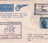 Österreich - PanAm Firstflight Wien - New York 1956 Schmuckkuvert