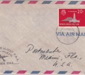 Niederlänsische Antillen - PanAm 1stflight Aruba - Miami airmail 1964