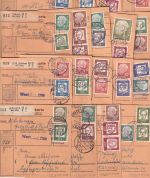 BRD - Heuss/Bedeutende Deutsche 18 Paketkarten mit Mischfrankaturen 1962