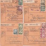 BRD - Heuss/Bedeutende Deutsche 18 Paketkarten mit Mischfrankaturen 1962