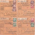 BRD - Heuss/Bedeutende Deutsche 18 Paketkarten mit Mischfrankaturen 1962