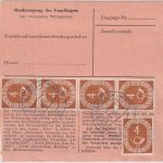 BRD - 90+5x4 Pfg. Posthorn Schnellpaketkarte Erlenbach - Offenbach 1954