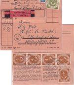 BRD - 90+5x4 Pfg. Posthorn Schnellpaketkarte Erlenbach - Offenbach 1954