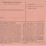 BRD - 90+10 Pfg. Posthorn/Heuss Paketkarte Erlenbach - Meiningen 1954