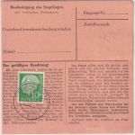 BRD - 3x90+10 Pfg. Heuss I Schnellpaketkarte Großheubach ü. Miltenberg 1955