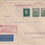 DR - Flughafen Halle/Leipzig 1932 Luftpostbrief n. Olbernhau DLH Halle/Chemnitz