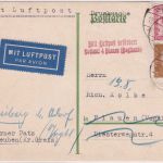 DR - Gera 1932 Luftpostkarte n. Plauen DV Gera-Plauen Weiterleitungsvermerk
