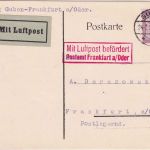 DR - Guben 24.7.29 Luftpostkarte n. Frankfurt a/O. Erstflug/NBV