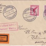 DR - Fürth/Nürnberg Flughafen Luftpostbrief n. Weimar Erstflug/NBV - selten !