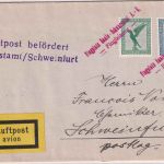 DR - Flughafen Saale Schwarzatal AG Flugleitung roter L2 Lupo-Brief/NBV 1927