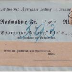 Schweiz - 13 Rp. Tell Nachnahmekarte "Thurgauer Zeitung" Frauenfeld Flawil 1916