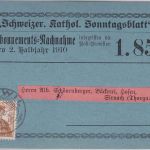 Schweiz - 12 Rp. Helvetia Nachnahmekarte "Kathol. Sonntagsblatt" Wil 1910