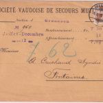 Schweiz - 12 Rp. Helvetia Nachnahmedrucksache Grandson - Fontaines 1913