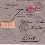 Schweiz - 10+5 Rp. Wappen/Ziffer Einschreibebrief Olten Stadt - Weid 1896