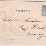Österreich - 5 H. Franz-Joseph K1 Randegg 10/3 00 Glückwunsch-Prägekarte