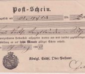 Sachsen - Leipzig 1863 Postschein/Fahrpost Paket n. Sulz